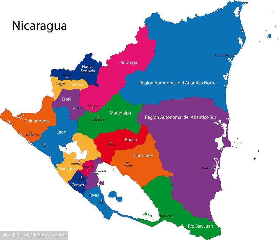 尼加拉瓜地图