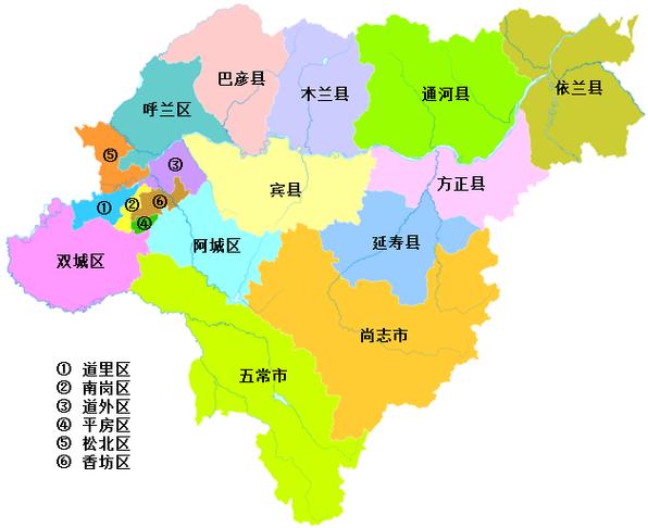 哈尔滨行政区划图的相关图片